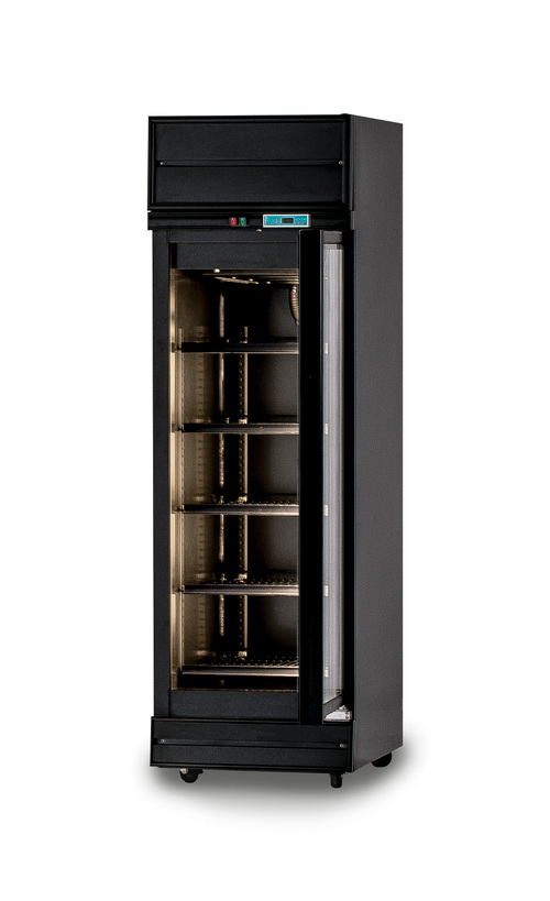 SF21  |Products|Customized Display Glass Refrigerator|Black|Open Door