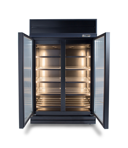 SF40  |Products|Customized Display Glass Refrigerator|Black|Open Door