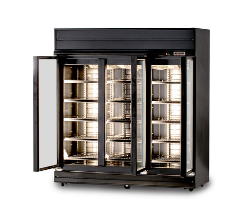 SF60  |Products|Customized Display Glass Refrigerator|Black|Open Door